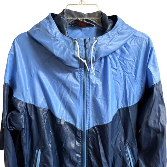 VTG 80s MATRIX All Nylon Full Zip Lightweight Colorblock Windbreaker Hoodie SZ M - Picture 2 of 9